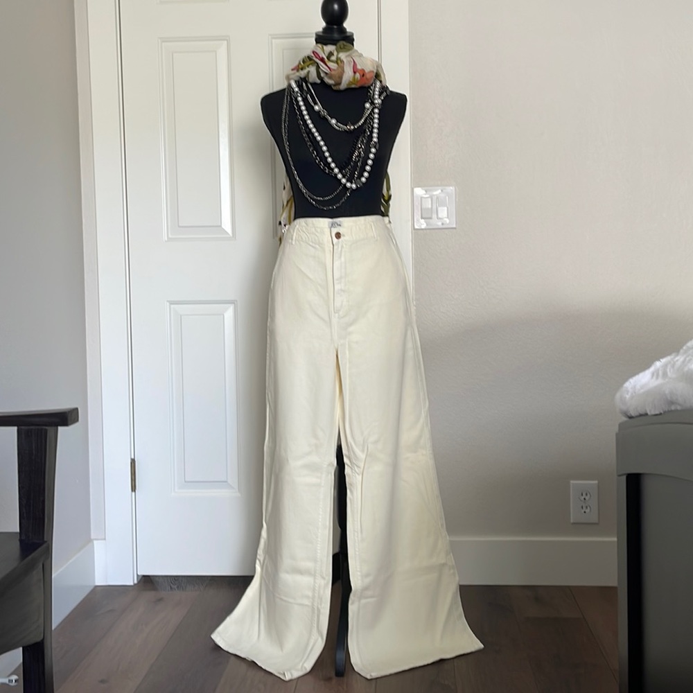 J. Crew High Rise Drapey Wide Leg Trouser Jean